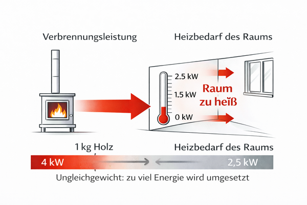 Ofen überheizt Raum