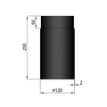 Ofenrohr 250 mm, 2 mm Stahl, schwarz