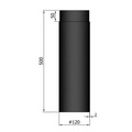 Ofenrohr 500 mm, 2 mm Stahl, schwarz