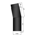 Ofenrohrbogen 11°, 2 mm Stahl, schwarz