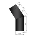 Ofenrohrbogen 33°, 2 mm Stahl, schwarz
