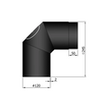 Ofenrohrbogen 90° mit Putztür, 2 mm Stahl, schwarz