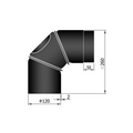 Ofenrohrbogen verstellbar 0-90° mit Putztür, 2 mm Stahl, schwarz