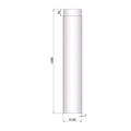 Ofenrohr 1000 mm, 2 mm Stahl, unlackiert