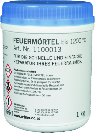 Feuermörtel 1200 °C Ortner - 1 kg