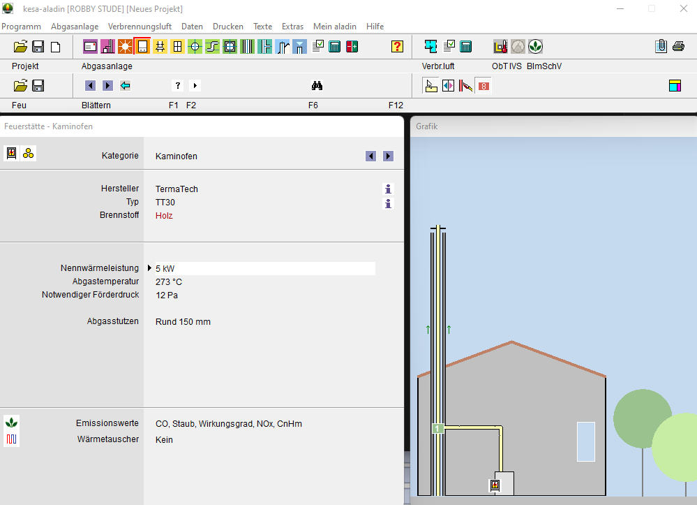 Querschnittsberechnung nach DIN 13384