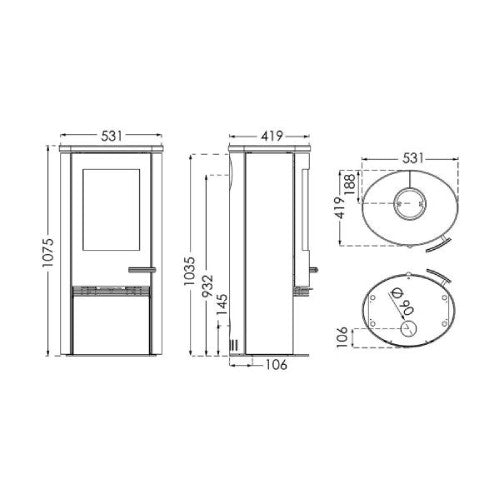 Kaminofen TermaTech TT21RS-WH, 5 kW
