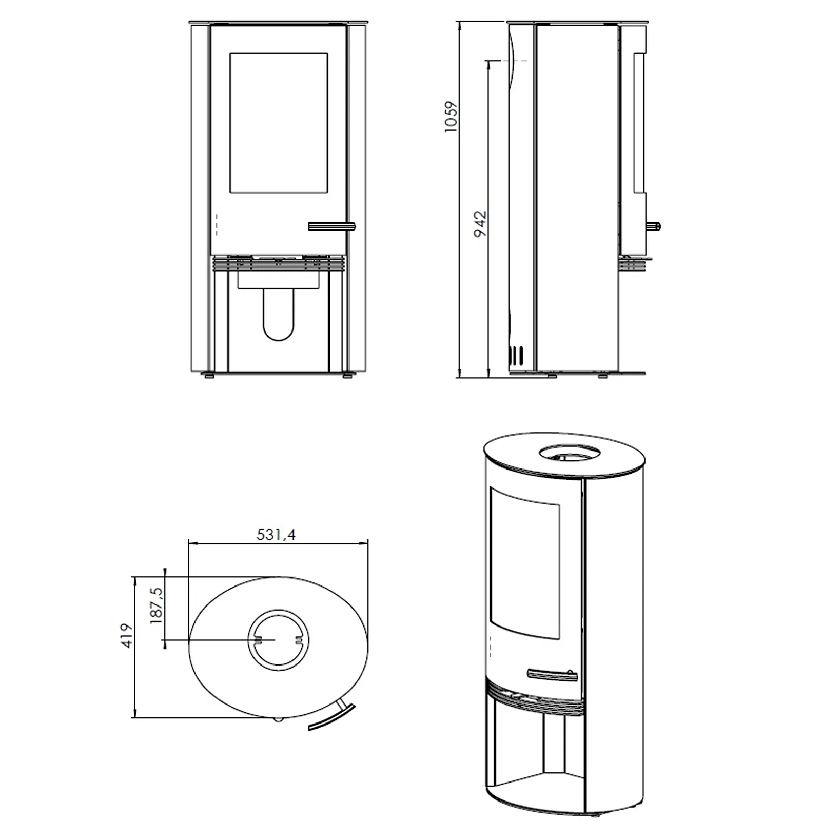 Kaminofen TermaTech TT20R, 5 kW