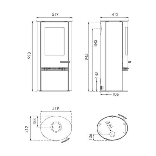 Kaminofen TermaTech TT21RL, 5 kW