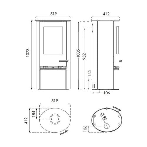 Kaminofen TermaTech TT20R, 5 kW