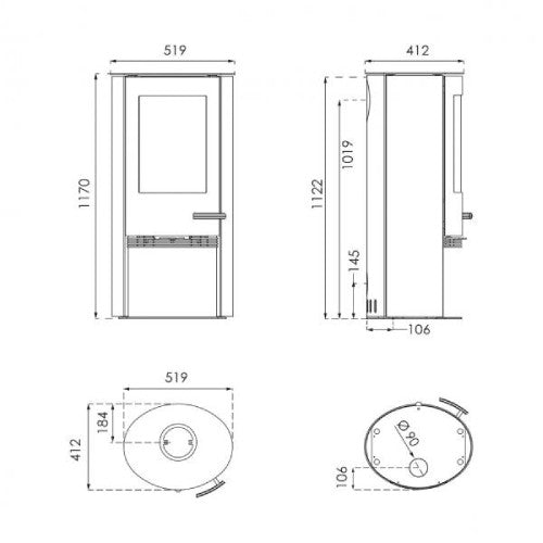 Kaminofen TermaTech TT21RH, 5 kW